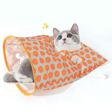 Lowid貓咪沙沙聲躲貓貓隧道屋玩具, 1個, 橘色