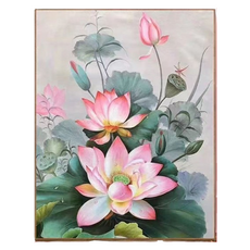 루트웰라이프 DIY 명화그리기 유화 세트 40 x 50 cm, 연꽃, 1세트 연꽃, 1세트