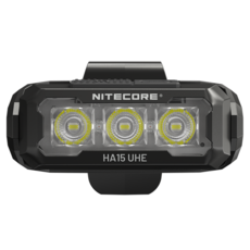 NITECORE 奈特科爾 多用途輕量AA頭燈 HA15 UHE 400流明 80m 紅白光 帽夾燈 肩燈 附收納袋 + AA電池, 黑色, 1個