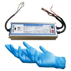 Nexta LED專用高級型SMPS 24V 500W SIMPLE照明設備用變壓器+丁腈手套 2入組, 1套