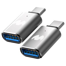 GOOSPERY USB to Type-C 3.0轉換OTG轉接器, 銀, 2個, 3 厘米