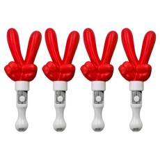 파티공구 LED 손가락브이 응원봉, 레드, 4개 레드, 4개
