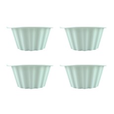 SiliPot 鉑金矽膠烘焙模具 M, 4個, 薄荷綠，易清洗可重複使用