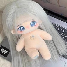 모카돌 은하수 달이 무속성 솜인형 유골 + 탈부착가발 2p + 출생증 세트, 20cm, 혼합색상, 1세트
