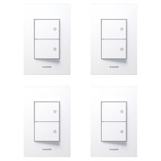 아트2 나노전기 SIMPLE 2구 스위치 인테리어 아크릴 배선기구 화이트, 4개