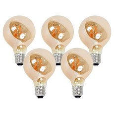 Ledison LED 에디슨전구 G80 4W, 2200k 전구색 / 주황빛, 5개 2200k 전구색 / 주황빛, 5개