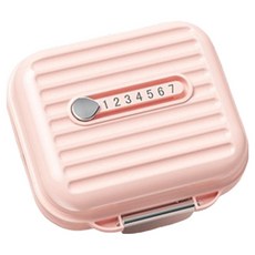 루이노리브 미니 휴대용 7일 알약 케이스 하루 3회 복용 분할 핑크 7.8 x 7.2 x 3.5cm, 1개