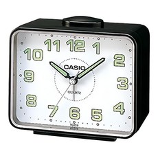 CASIO 卡西歐 指針夜光貪睡鬧鐘 TQ-218, 黑色/白色