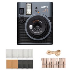 FUJIFILM 富士 instax 拍立得+紙相框 隨機出貨 10入+木質裝飾組合 instax mini 41, 1套