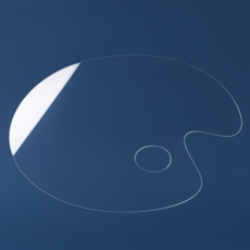 Loi Nobel壓克力橢圓形調色盤 透明 20*30cm, 1個, 一格