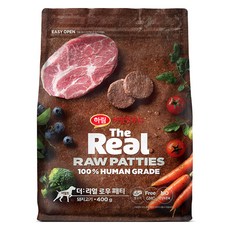 하림펫푸드 더리얼 어덜트 강아지 로우 패티 동결건조사료, 돼지, 400g, 1개