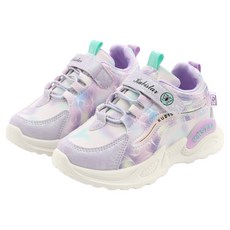 Rabbitfoot 女童蝴蝶 PU 運動鞋 210mm 紫色 - 舒適透氣，可愛造型