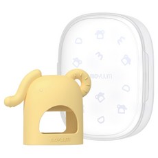 MOYUUM 白金矽膠手套固齒器 小小象, 手套固齒器 + 收納盒, 1個, 檸檬黃