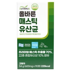 뉴트리너스 올바른 매스틱 양배추 브로콜리 매스틱검, 90정, 1개