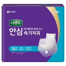디펜드 남녀공용 안심 언더웨어용 속 일자형 패드 재활 성인기저귀, 1개, 30매입, FREE(onesize)
