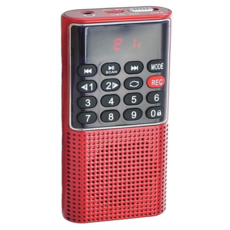 Dennys 丹尼斯 SD MP3 FM迷你錄音喇叭, 紅色, MS-K588