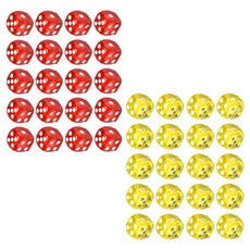 dasasadang.com透明骰子 16mm 2種*20入組, 1套, 紅色, 黃色