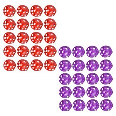 dasasadang.com透明骰子 16mm 2種*20入組, 1套, 紅色、紫色