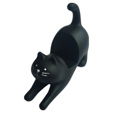 살림만렙 귀여운 고양이 캐릭터 휴대폰 거치대, 블랙