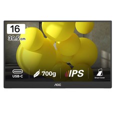 AOC FHD IPS USB C 포터블 스피커 무결점 모니터, 39.5cm, 16T20