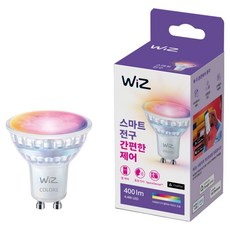 위즈 스마트 LED 컬러 GU10 글래스 전구 4.4W, 기타색, 1개