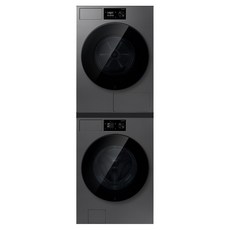 삼성전자 Bespoke AI 세탁기 + 건조기 + 상단설치키트 세트 21kg + 20kg 방문설치, 다크스틸, WF80H2418BDHS