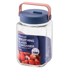 락앤락 숨쉬는 유리용기 네이비, 1개, 1.6L