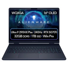 델 2026 에일리언웨어 아우라 16X 코어Ultra9 인텔 14세대 지포스 RTX 5070 Ti, 인터스텔라 인디고, DAC16251L-WP04KR, 1TB, 32GB, WIN11 Pro