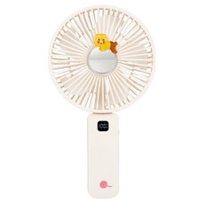 카카오프렌즈 빅팬 미러 폴더 휴대용 탁상용 무선 선풍기, 아이보리