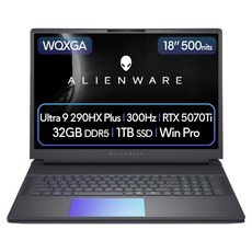 델 2026 에일리언웨어 18 에어리어-51 코어Ultra9 인텔 14세대 지포스 RTX 5070 Ti, Liquid Teal, DAA18250K-WP01KR, 1TB, 32GB, WIN11 Pro