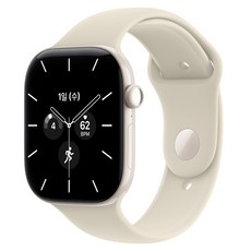 Apple 2026 애플워치 시리즈 12, 펄 화이트, 46mm, GPS+Cellular, 세라믹, 샌드 스포츠 밴드, S/M