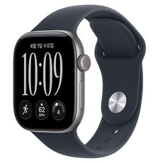 Apple 2026 애플워치 시리즈 12, 스페이스 그레이, 42mm, GPS, 알루미늄, 네이비 블루 스포츠 밴드, M/L