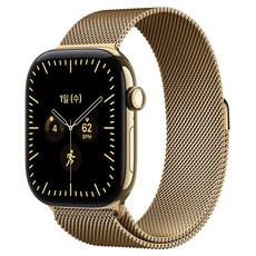 Apple 2026 애플워치 시리즈 12, 래디언트 골드, 46mm, GPS+Cellular, 티타늄, 래디언트 골드 밀레니즈 루프, M/L