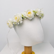Artis J Flower粉彩假花花環, 白色的