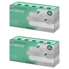 MEDIHAND 美恆 PVC透明手套，XL 尺寸，100支/盒，無粉手套，一般防護隔離使用, 100個, 2盒
