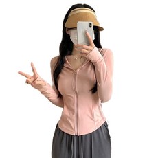 冰絲修身防曬衣, UPF50+紫外線阻隔率95%, 涼感透氣防曬衣, 2XL, 蜜桃粉