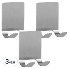 Louis Noblesse不鏽鋼無孔刮鬍刀架 銀色 4.5*6cm 3個+黏貼貼紙組, 3套