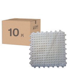 浴室防滑拼接地墊 10片, 30cm x 30cm 白色塑料地墊, 30 x 30cm, 白色, 1組