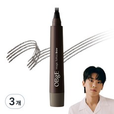 OBge 매직 타투 아이브로우 2ml, 내추럴 그레이, 3개