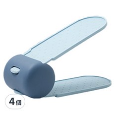 Mega 家用雙層立體調整鞋架 4入組, 藍色, 防滑槽設計, 1組