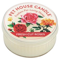 PET HOUSE 鮮採玫瑰室內除臭寵物香氛蠟燭，1.5oz, 無添加色素，可重複使用，連續使用時間長達12小時, 60g, 1罐