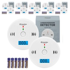 Breeze Moon 一氧化碳警報偵測器露營家用儀表 + 電池組, 白色, 6組
