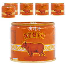 廣達香 辣紅燒牛肉, 不添加防腐劑、味素, 精選優質牛肉, 210g, 6罐