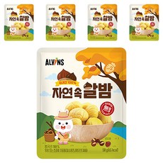 엘빈즈 자연속 알밤, 맛밤, 50g, 5개