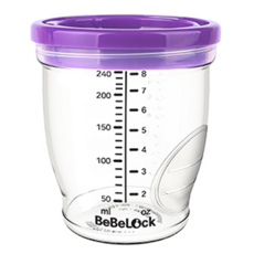 Bebelock Tritan材質 Premium 副食品刻度密封罐 8入, 240毫升 紫色, 240ml, 8個