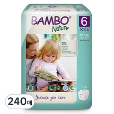 밤보네이처 밤보그린 밴드형 기저귀, 6단계, 240매