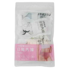 JIUJIU 親親 純棉日拋內褲 5入組, 100%純棉, M, 混色
