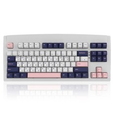 큐센 풀윤활 가스켓 유무선 블루투스 텐키리스 기계식 키보드, 화이트, QSENN DT35 87 PBT 화이트 애플민트축 V1, 제조사축