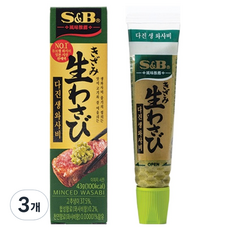 에스앤비 다진 생 와사비, 43g, 3개