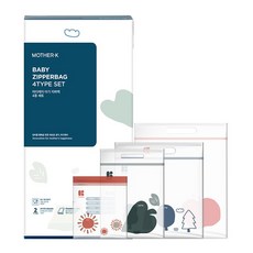 마더케이 아기 지퍼백 4종 세트 S 15매입 + M 15매입 + L 15매입 + XL 15매입, 1세트